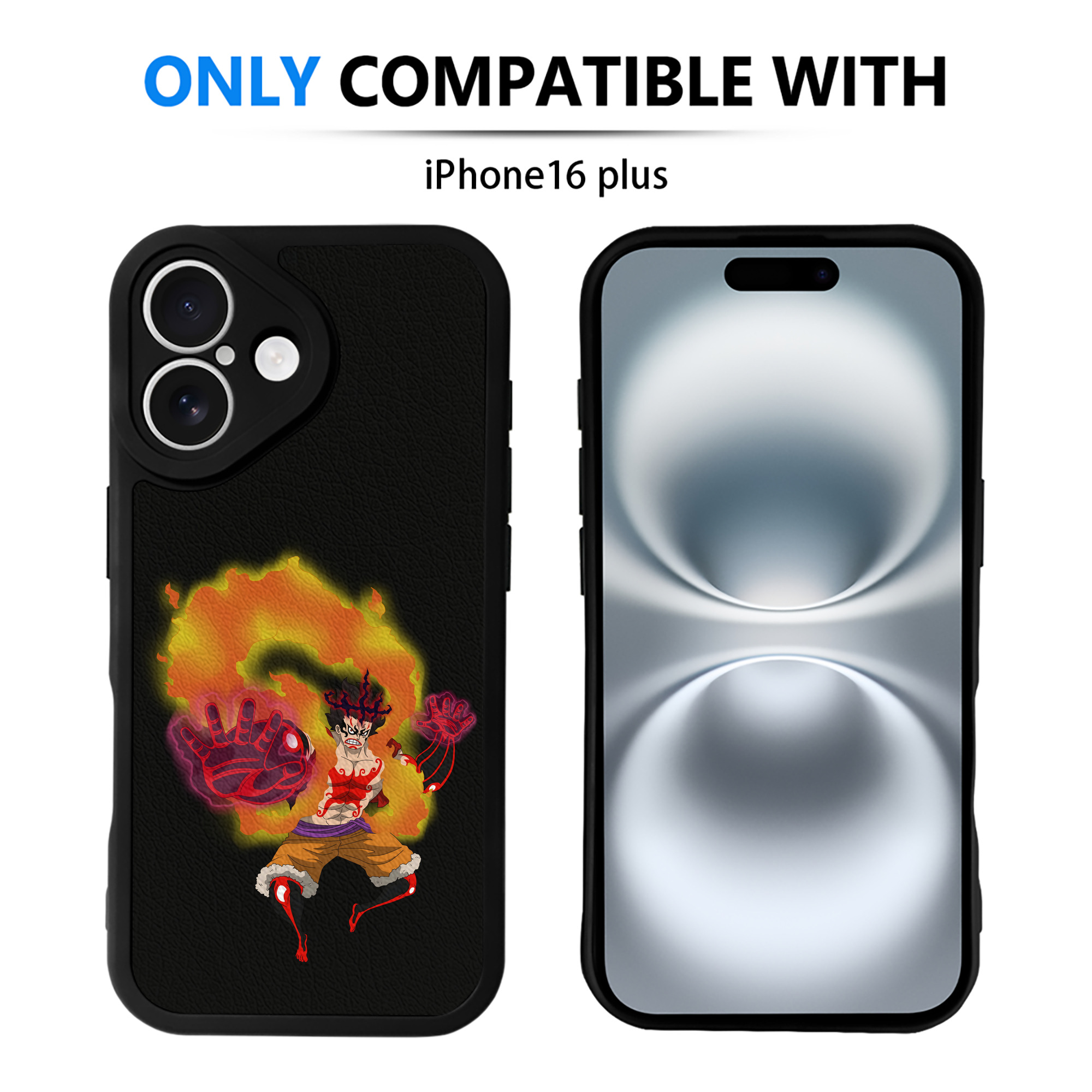（画像用） ワンピース モンキー・D・ルフィ ONE PIECE Monkey D. Luffy 【iPhone 16シリーズ対応】シリコンスマホケース（レザー調） 材質：シリコン